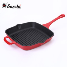 grill pan fry pan 26cm cast iron enamel coating